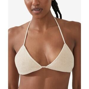 Cotton On Women's Crochet Slider Triangle Bikini Top Women's Swimsuit S 14223